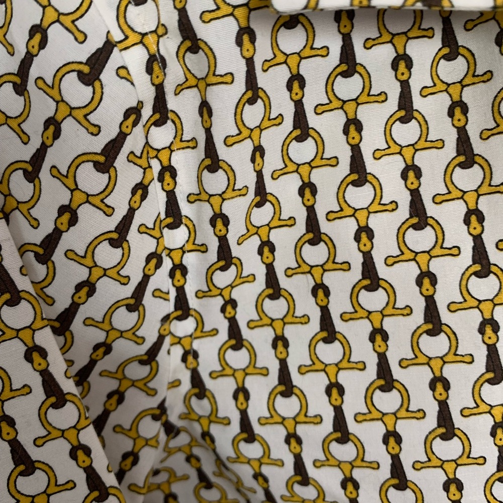 Lands End White Button Down With Pattern Size 14p - image 2